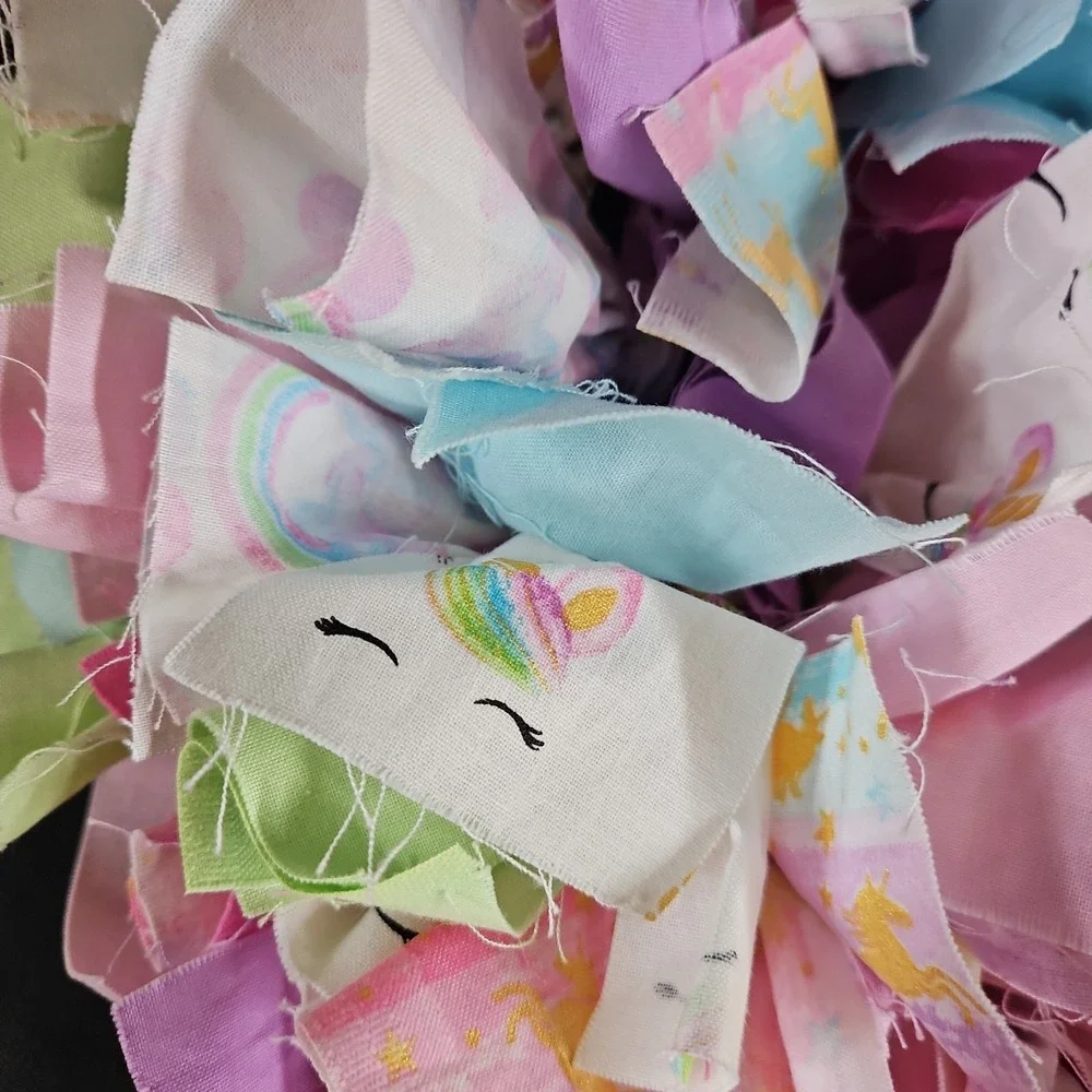 Handmade Unicorn Fabric Tied Wreath